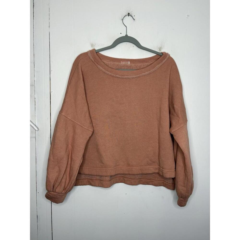 Free People Movement Womens S Balloon Sleeve Soft Boxy Dolman Pink Athleisure